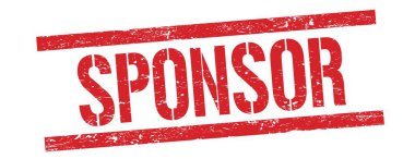 Kırmızı grungy dikdörtgen damga işareti üzerinde SPONSOR metin.