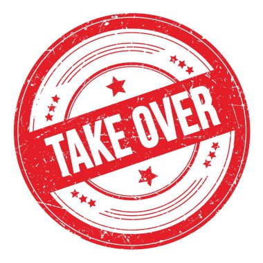 Kırmızı yuvarlak dokuma damgalı metni devral.