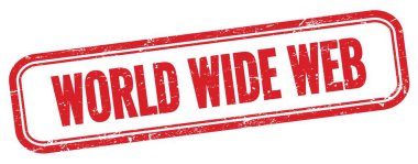 DÜNYA WIDE web sitesi kırmızı grungy vintage dikdörtgen damgalı metin.