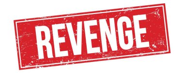 Kırmızı grungy dikdörtgen damga işareti üzerinde REVENGE metin.