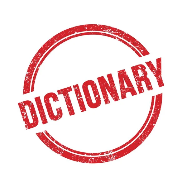 Dictionary Szöveget Írt Piros Grungy Vintage Kerek Bélyegző — Stock Fotó