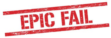 Kırmızı grungy dikdörtgen pul işareti üzerindeki EPIC Başarısız Metni.