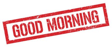 Günaydın, kırmızı çirkin dikdörtgen damga işareti..