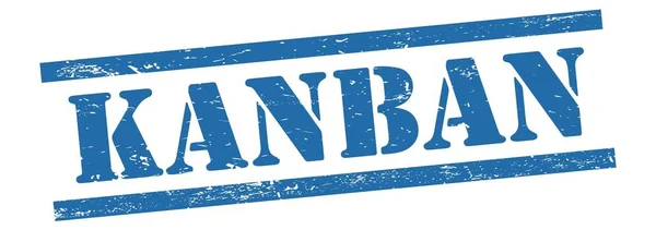 Kanban Text Auf Blauem Grungy Vintage Rubber Stamp — Stockfoto