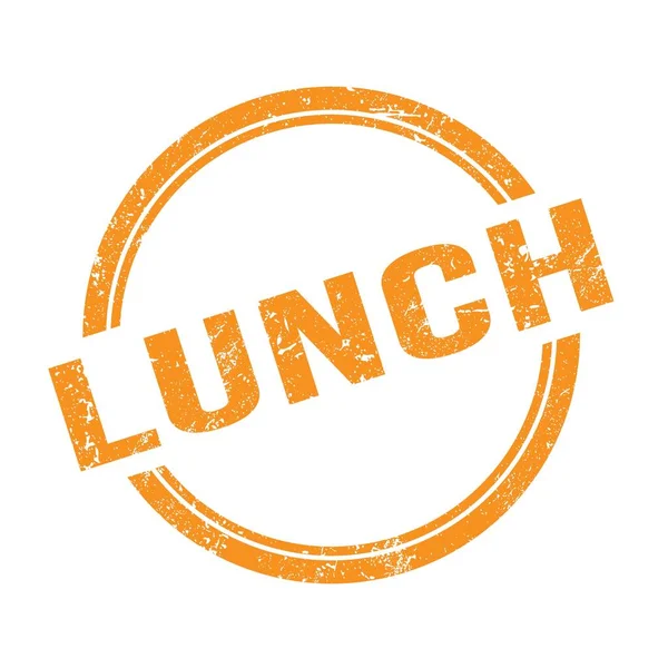 Lunch Text Skriven Orange Grungy Vintage Runda Stämpel — Stockfoto