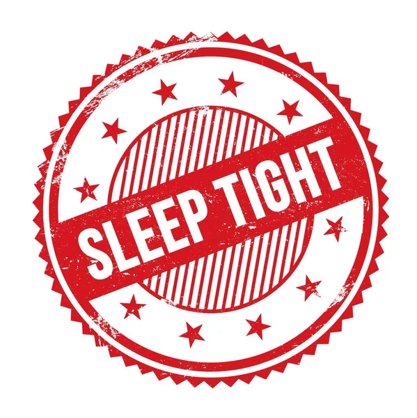 Sleep Tight Text Skriven Röd Grungy Sicksack Gränser Rund Stämpel — Stockfoto