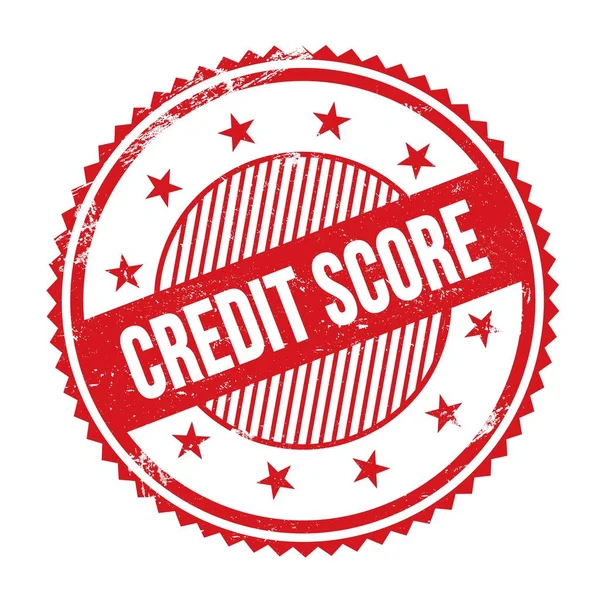 Credit Score Text Written Red Grungy Zig Zag Borders Stamp — Stock Photo, Image