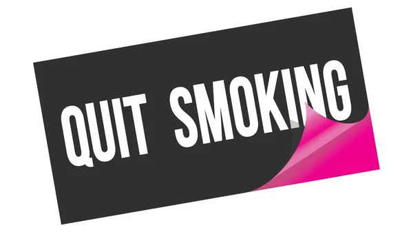 Quit Smoking Tekst Geschreven Zwart Roze Sticker Stempel — Stockfoto