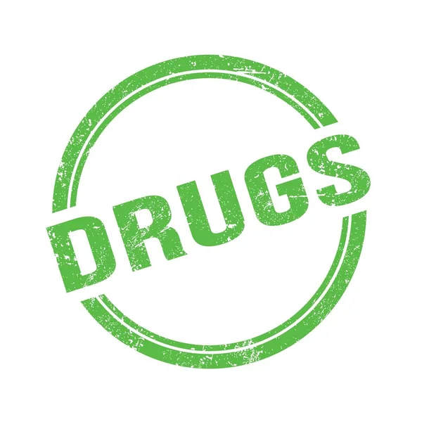 Drugs Text Written Green Grungy Vintage Stamp — Stock Photo, Image