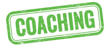 Yeşil grungy vintage dikdörtgen damgalı COACHING metin.