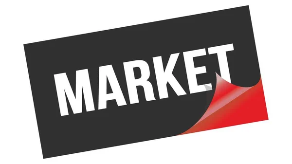 Market Testo Scritto Adesivo Nero Rosso Timbro — Foto Stock