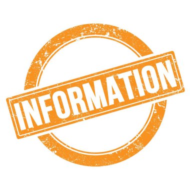 Turuncu grungy yuvarlak vintage pulu üzerine Bilgilendirme metni.