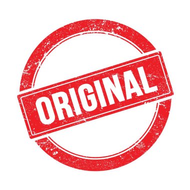 Kırmızı grungy yuvarlak vintage pul ORIGINAL metin.