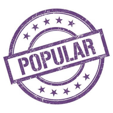 POPULAR metni mor menekşe üzerine yazılmış eski model lastik damga.