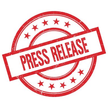 Kırmızı, yuvarlak, lastik damga üzerine yazılmış presSS gevşetme metni.