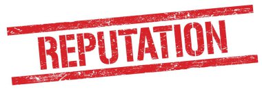 Kırmızı grungy dikdörtgen damga işareti üzerinde REPUTATION metin.