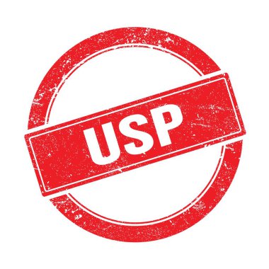 Kırmızı grungy round vintage pulu üzerine USP metin.