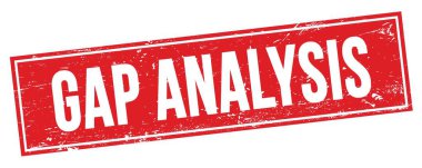 Kırmızı grungy dikdörtgen damga işareti üzerinde GAP ANALYSIS metni.