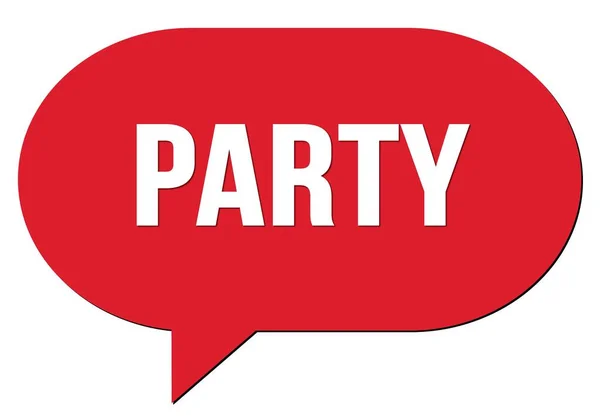 Party Text Written Red Speech Bubble Stamp — Stock Photo, Image