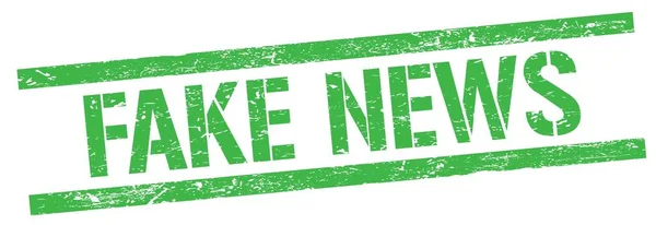 Fake News Text Auf Grünem Grungy Rechteck Stempelschild — Stockfoto