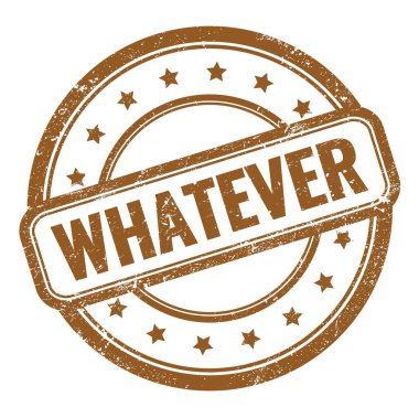 Kahverengi grungy vintage yuvarlak kauçuk damga üzerine her ne yazıyorsa.