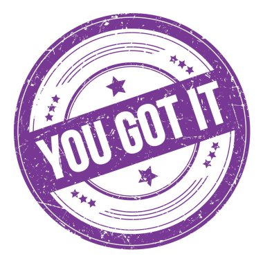 Mor çivit rengi, yuvarlak, dolambaçlı desen damgalı bir IT mesajı aldın..