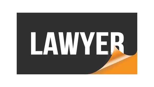 Lawyer Texto Escrito Sello Adhesivo Color Naranja Negro — Foto de Stock