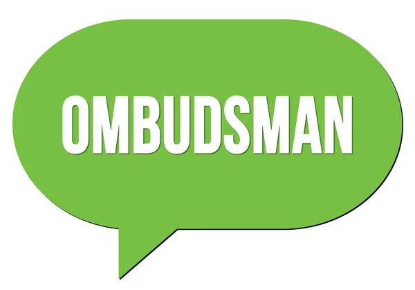 Ombudsman Texto Escrito Selo Bolha Discurso Verde — Fotografia de Stock