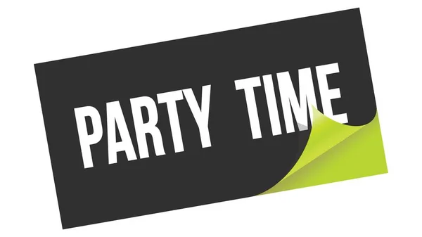 Party Time Text Written Black Green Sticker Stamp — Stock Photo, Image