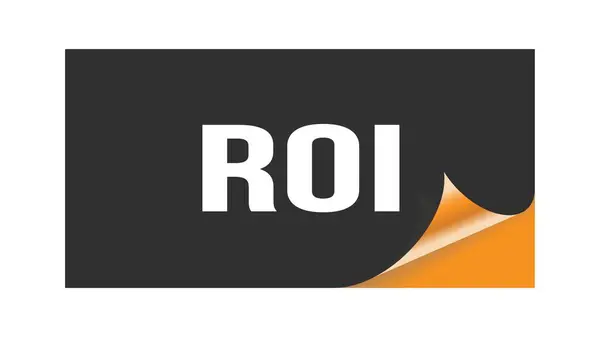 Roi Text Skriven Svart Orange Dekal Stämpel — Stockfoto