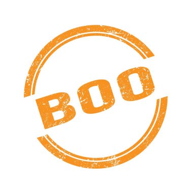 Turuncu grungy vintage yuvarlak damgalı BOO metni.