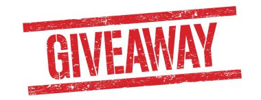 Kırmızı grungy dikdörtgen damga işareti üzerinde hediye metni.