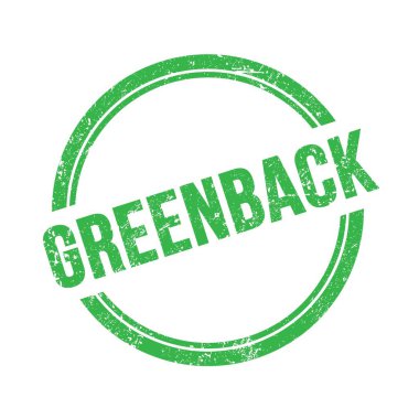 Yeşil grungy vintage yuvarlak damga üzerine yazılmış GREENback metin.