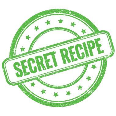 Yeşil, eski, çirkin, yuvarlak, lastik damga üzerine gizli bir metin..