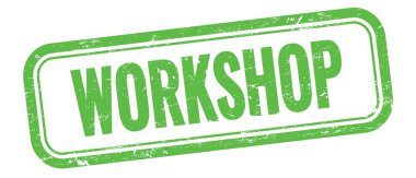 Yeşil grungy vintage dikdörtgen damgalı Workshop metni.