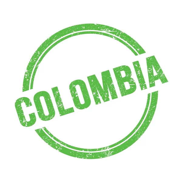 Colombia Text Written Green Grungy Vintage Stamp — 图库照片