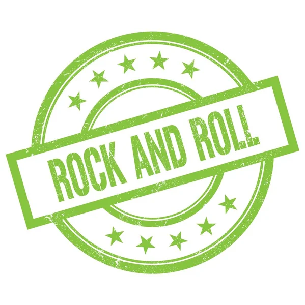 Текст Rock Roll Написанный Зеленой Круглой Резиновой Марке — стоковое фото