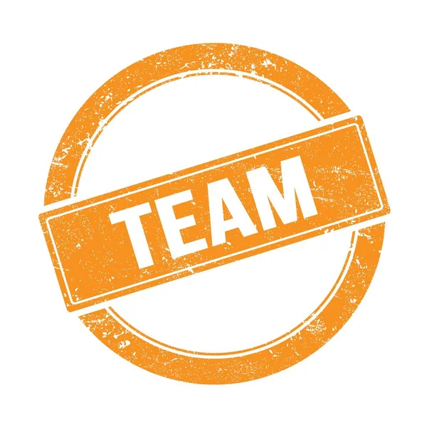 Team Text Orange Grungy Vintage Stamp — Stock Photo, Image