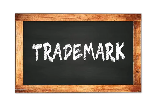 Trademark Text Written Black Wooden Frame School Blackboard — 图库照片