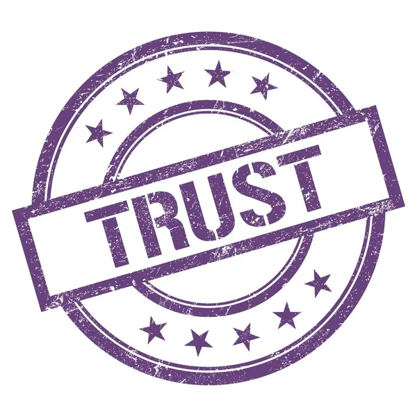 Trust Text Written Purple Violet Vintage Rubber Stamp — Stock Photo, Image