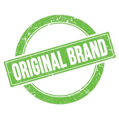 ORIGINAL GERÇEK Yeşil grungy yuvarlak vintage pul üzerinde metin.