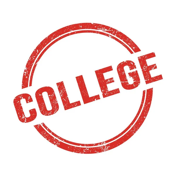 College Text Written Red Grungy Vintage Stamp — Stock Photo, Image