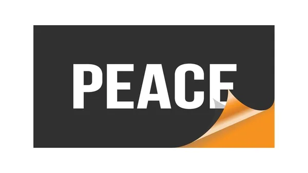 Frieden Text Auf Schwarz Orangefarbener Aufklebermarke Geschrieben — Stockfoto