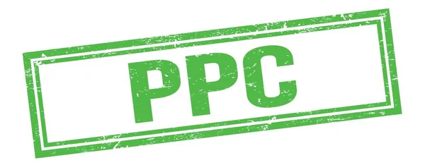 Ppc Text Green Grungy Vintage Rectangle Stamp — 图库照片