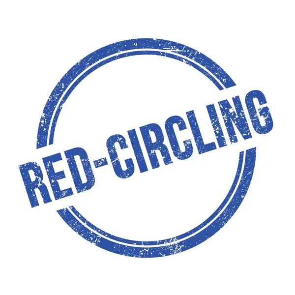 Red Circling Tekst Geschreven Blauwe Grungy Vintage Ronde Stempel — Stockfoto