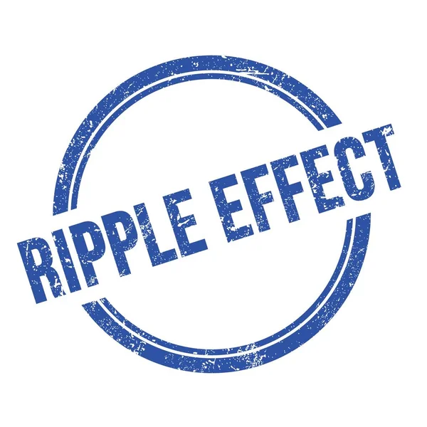 Ripple Effect Tekst Napisany Niebieskim Grungy Vintage Okrągły Znaczek — Zdjęcie stockowe
