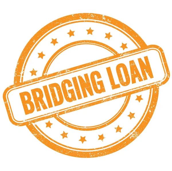 Bridging Loan Tekst Pomarańczowy Vintage Grungy Okrągły Znaczek Gumy — Zdjęcie stockowe