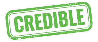 Yeşil grungy vintage dikdörtgen damgalı CREDIBLE metin.