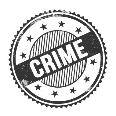 Siyah grungy zig zag kenarları yuvarlak damgalı CRIME metin.