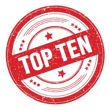 Kırmızı yuvarlak grungy desen damgası üzerine en iyi 10 metin.